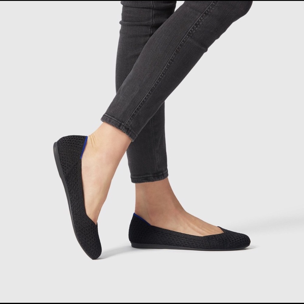 ROTHY’S BLACK HONEYCOMB BALLET FLATS SIZE 8